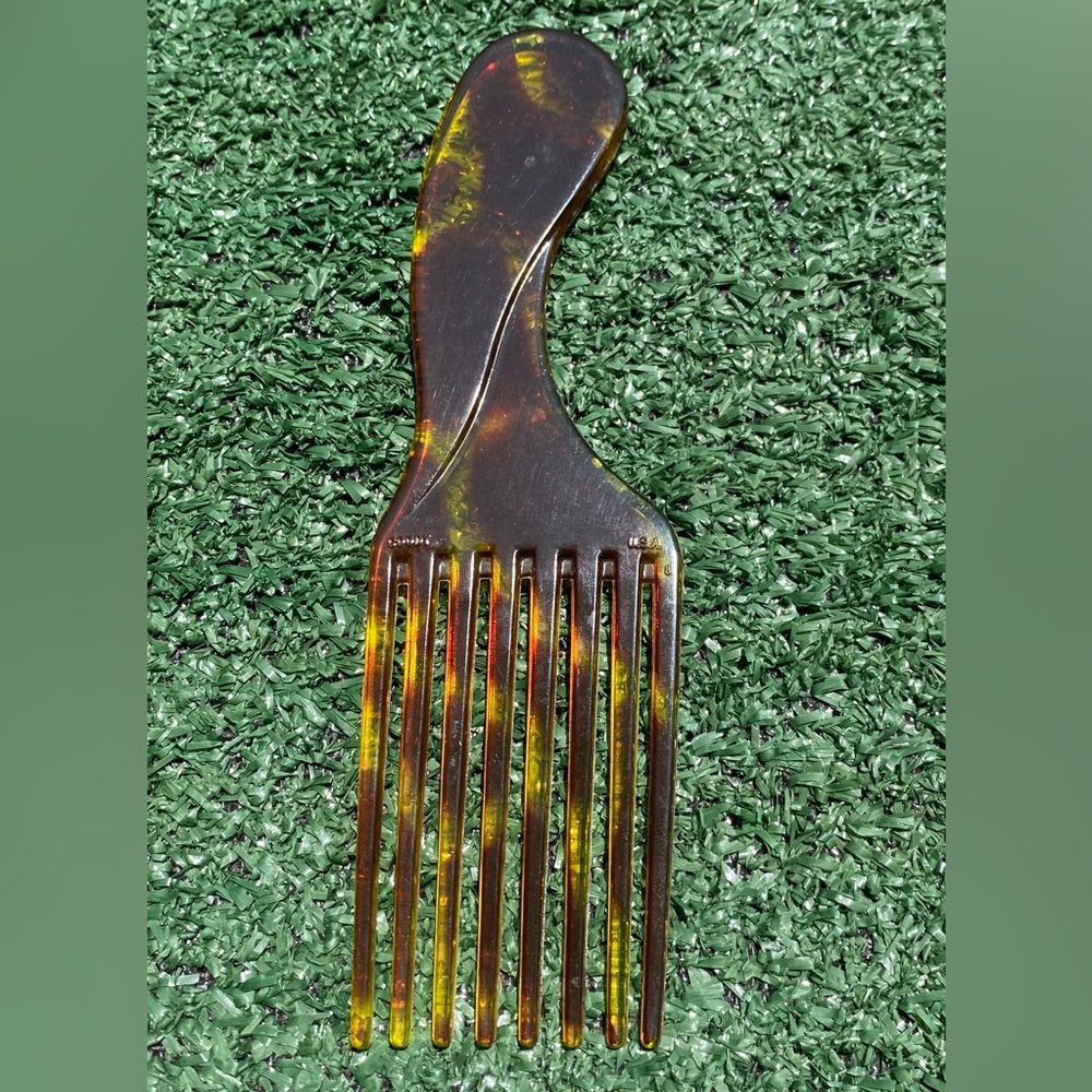 Rare Vintage 80s Goody Tortoiseshell Curved Plastic Hair Pick Lift Comb USA Made